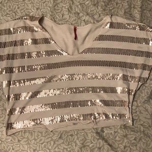 gold sequined crop top